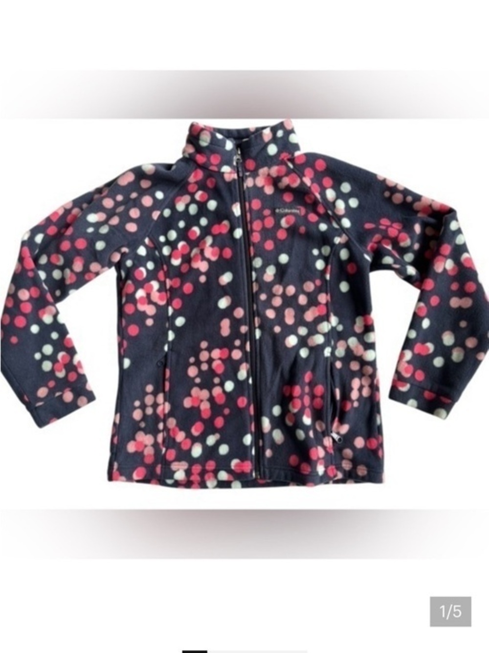 Columbia Kids' Polka Dot Fleece Jacket - Blue and Pink